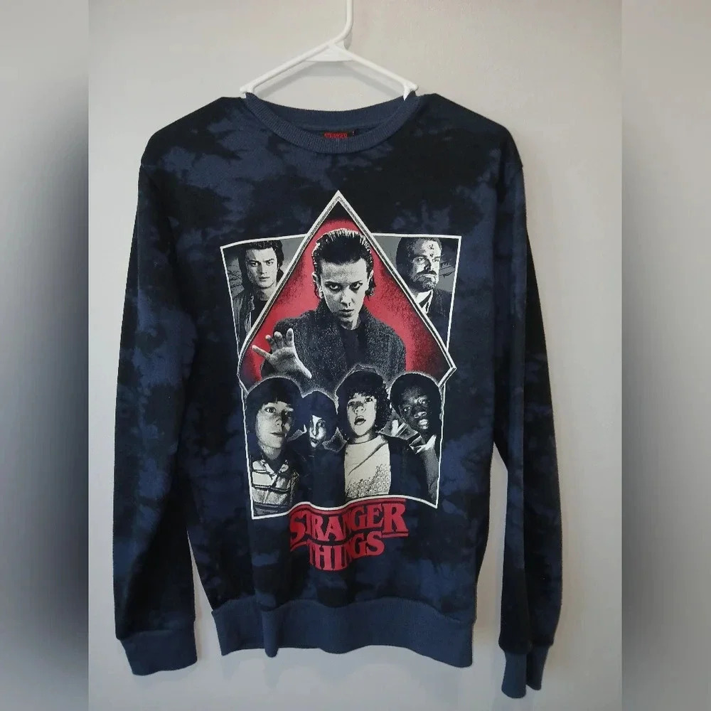 Stranger Things men's Small womens M black & blue sweatshirt horror sci-…